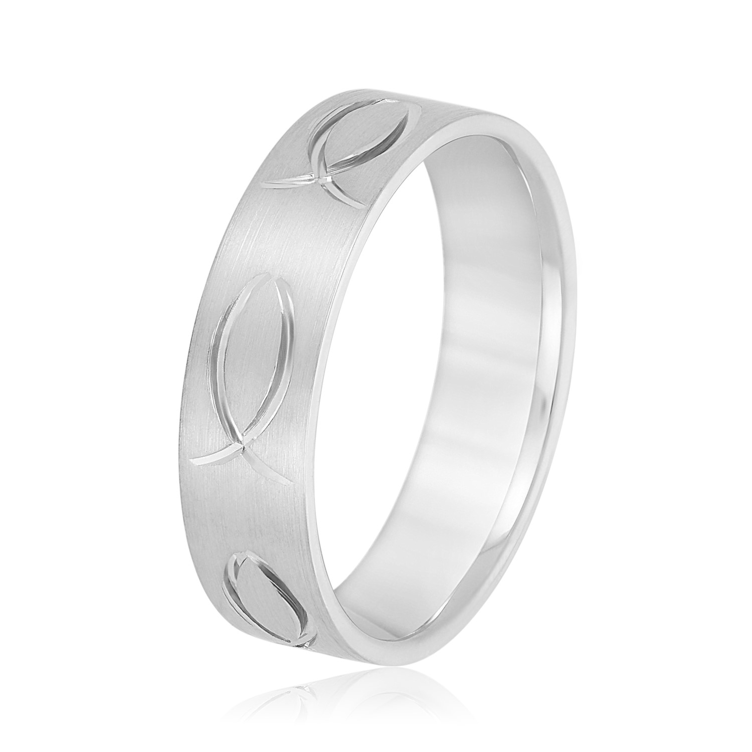  Mens Jesus Fish Symbol Band Light 5MM Unknown Friendly Weight 10K yellow, white or rose gold - view 2