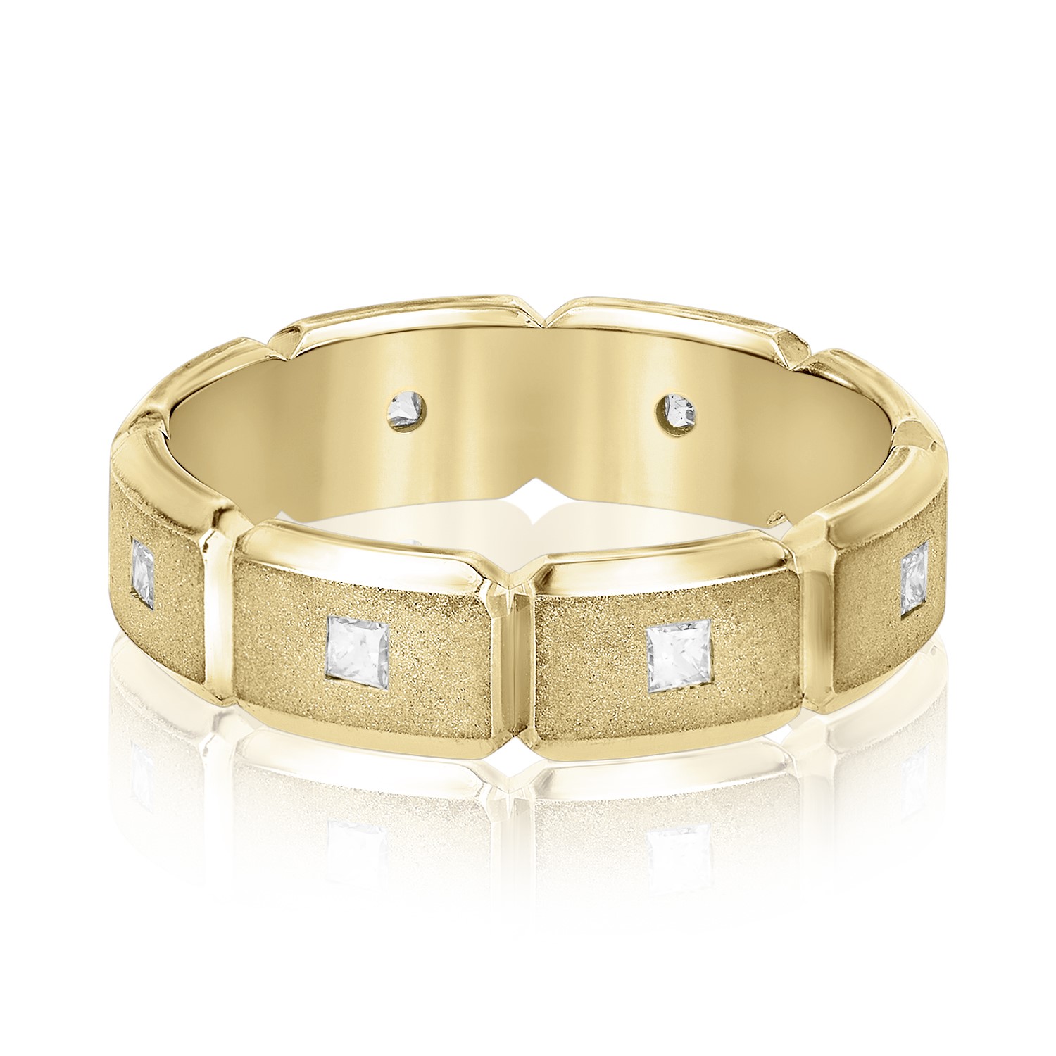  Mens Diamond Bezel Band 3/8 Carat Total Weight   (Lab-Created) 0.40 C.T.W 10K yellow, white or rose gold - view 3