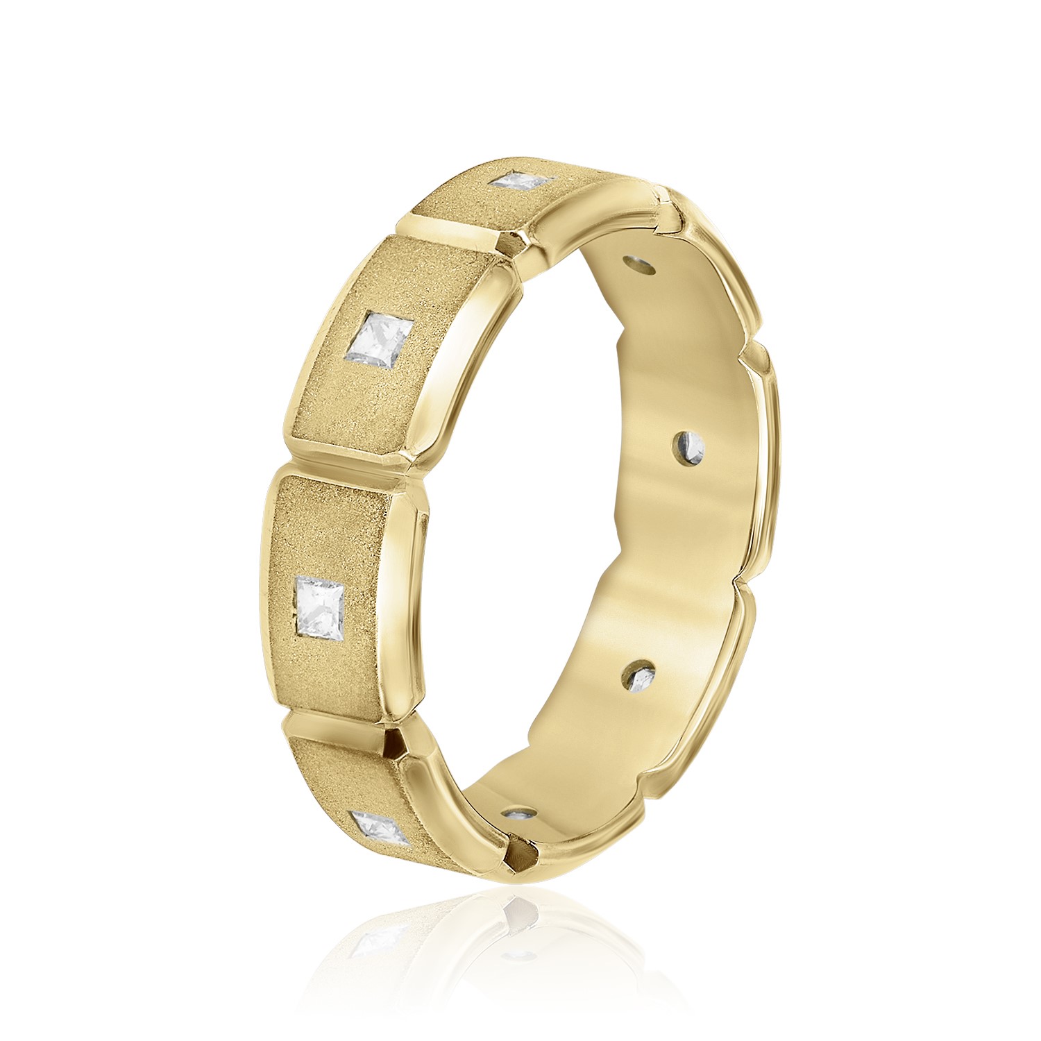  Mens Diamond Bezel Band 3/8 Carat Total Weight   (Lab-Created) 0.40 C.T.W 10K yellow, white or rose gold - view 4