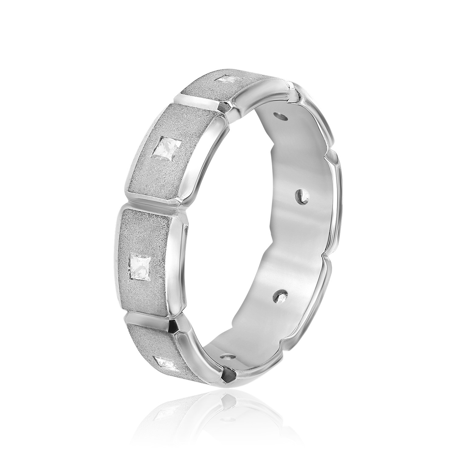  Mens Diamond Bezel Band 3/8 Carat Total Weight   (Lab-Created) 0.40 C.T.W 10K yellow, white or rose gold - view 2