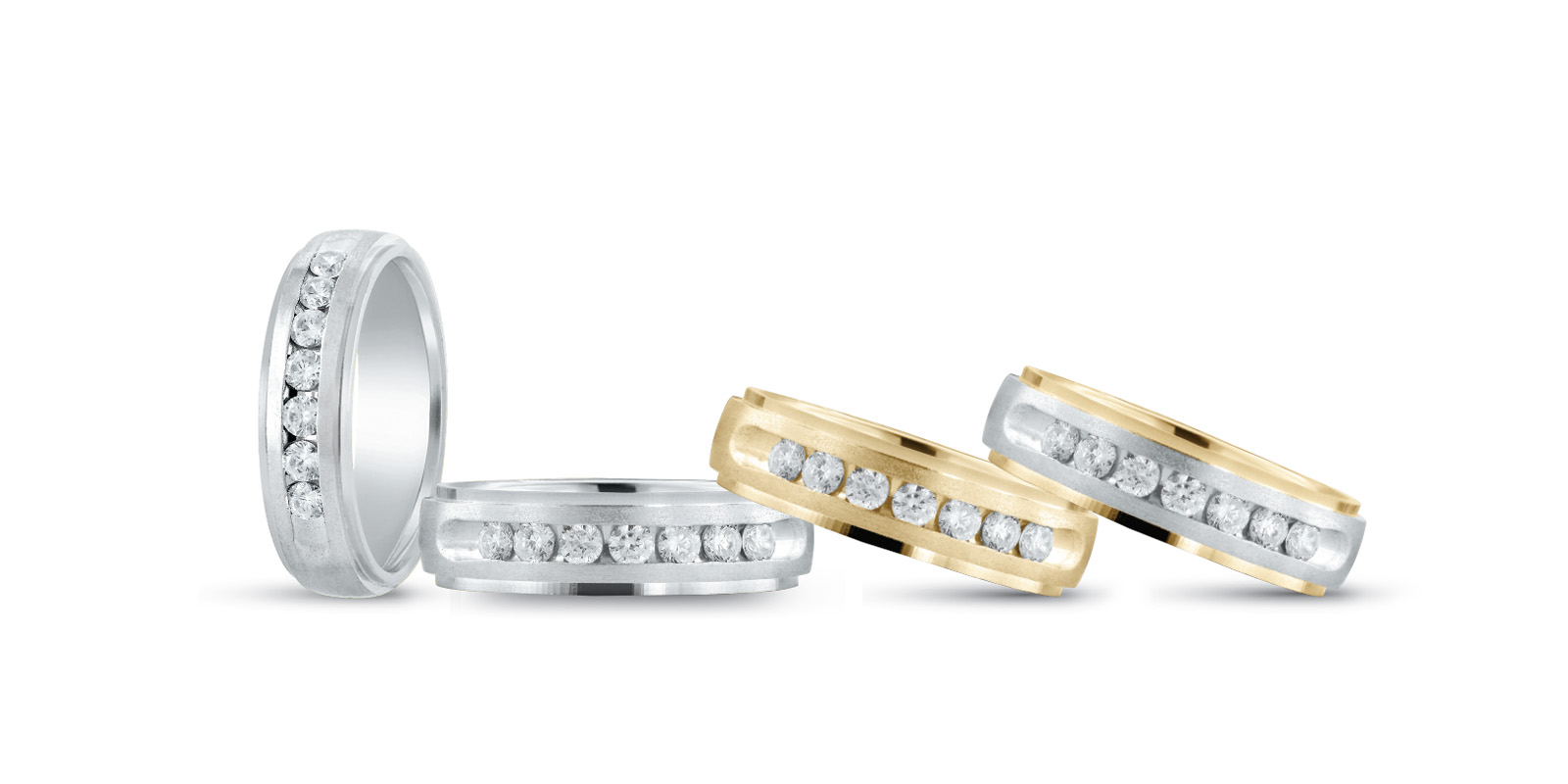 Mens Band with Channel Set Diamonds
