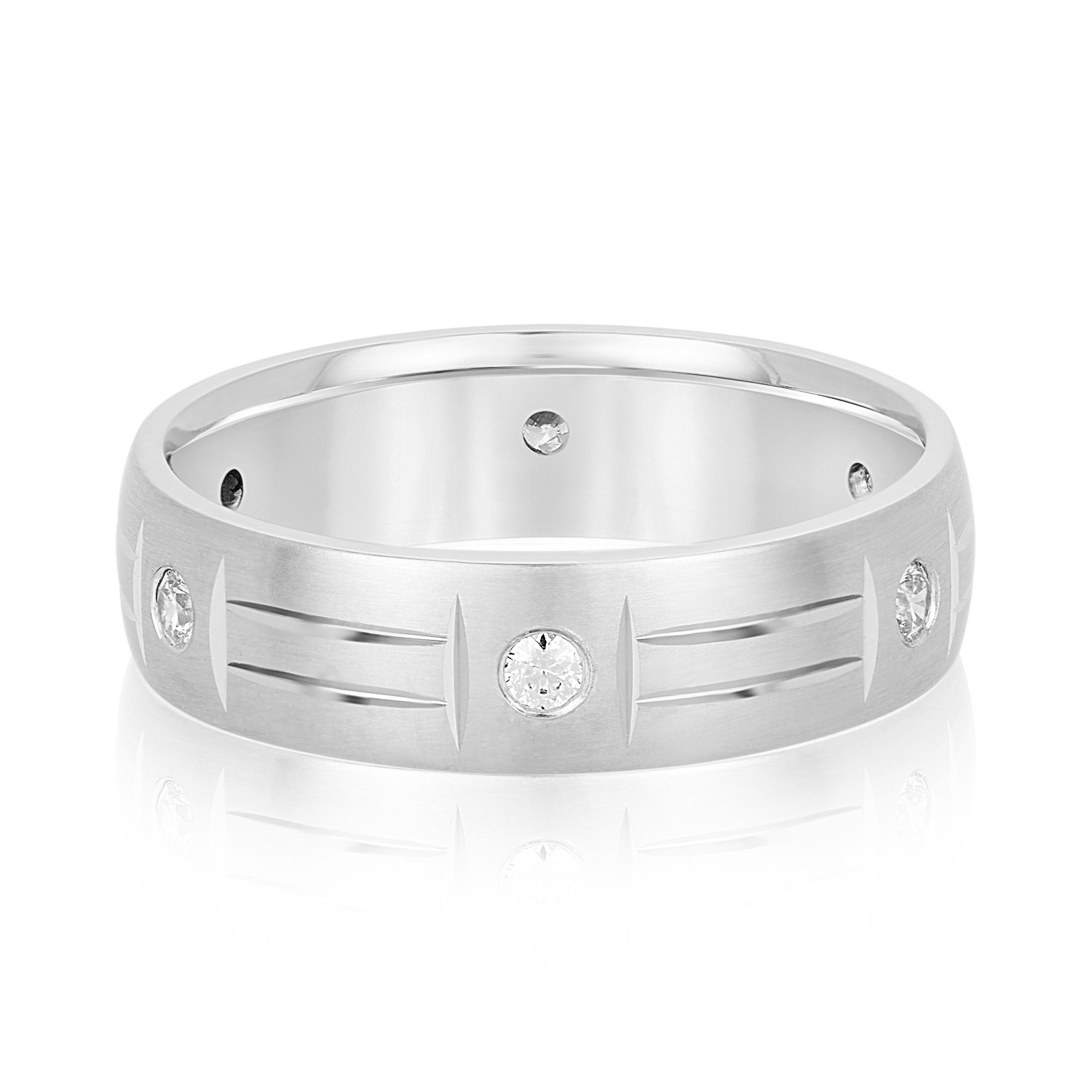Round Bezel Diamond Accented Band