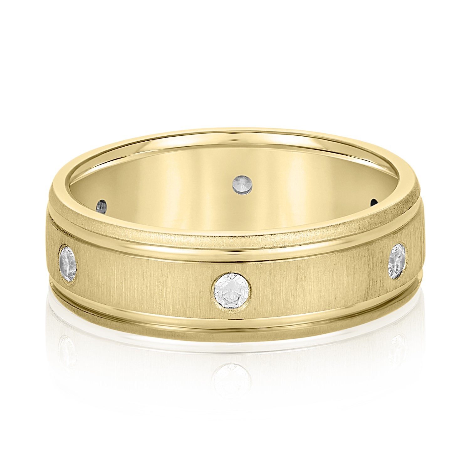  Mens Mens Diamond Band 1/3 Carat Total Weight Heavy 6MM  (Lab-Created) 0.30 C.T.W 10K yellow, white or rose gold - view 3