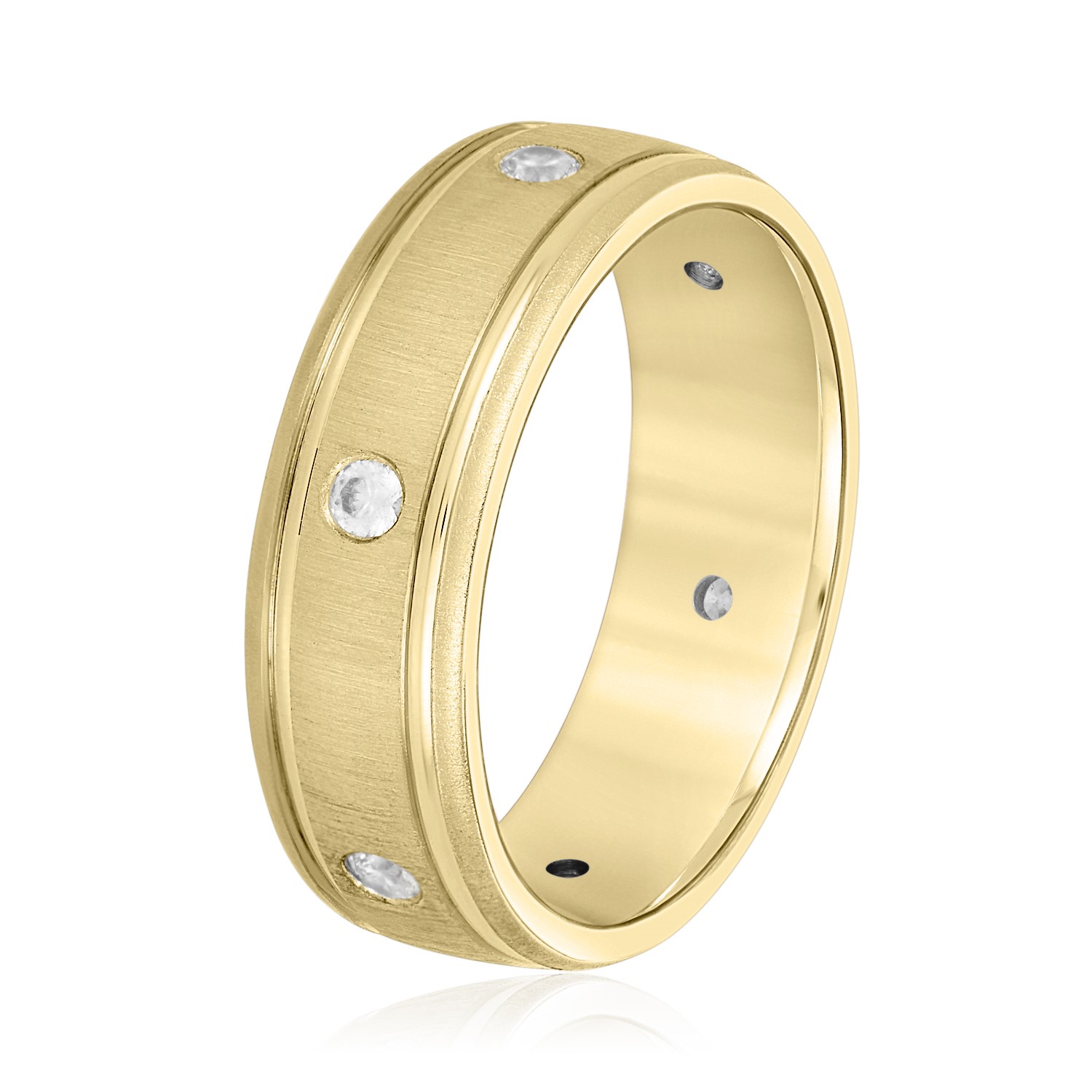  Mens Mens Diamond Band 1/3 Carat Total Weight Heavy 6MM  (Lab-Created) 0.30 C.T.W 10K yellow, white or rose gold - view 4