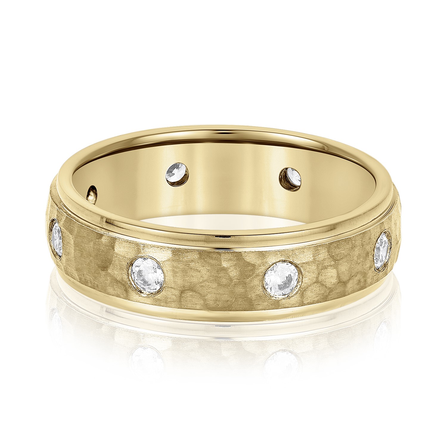  Mens Diamond Bezel Band 1/2 Carat Total Weight   (Lab-Created) 0.48 C.T.W 10K yellow, white or rose gold - view 3