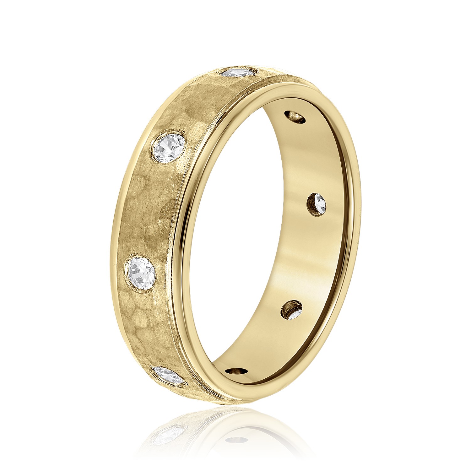 Mens Diamond Bezel Band 1/2 Carat Total Weight   (Lab-Created) 0.48 C.T.W 10K yellow, white or rose gold - view 4