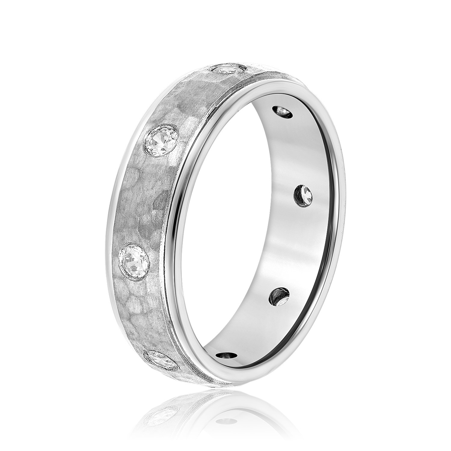  Mens Diamond Bezel Band 1/2 Carat Total Weight   (Lab-Created) 0.48 C.T.W 10K yellow, white or rose gold - view 2