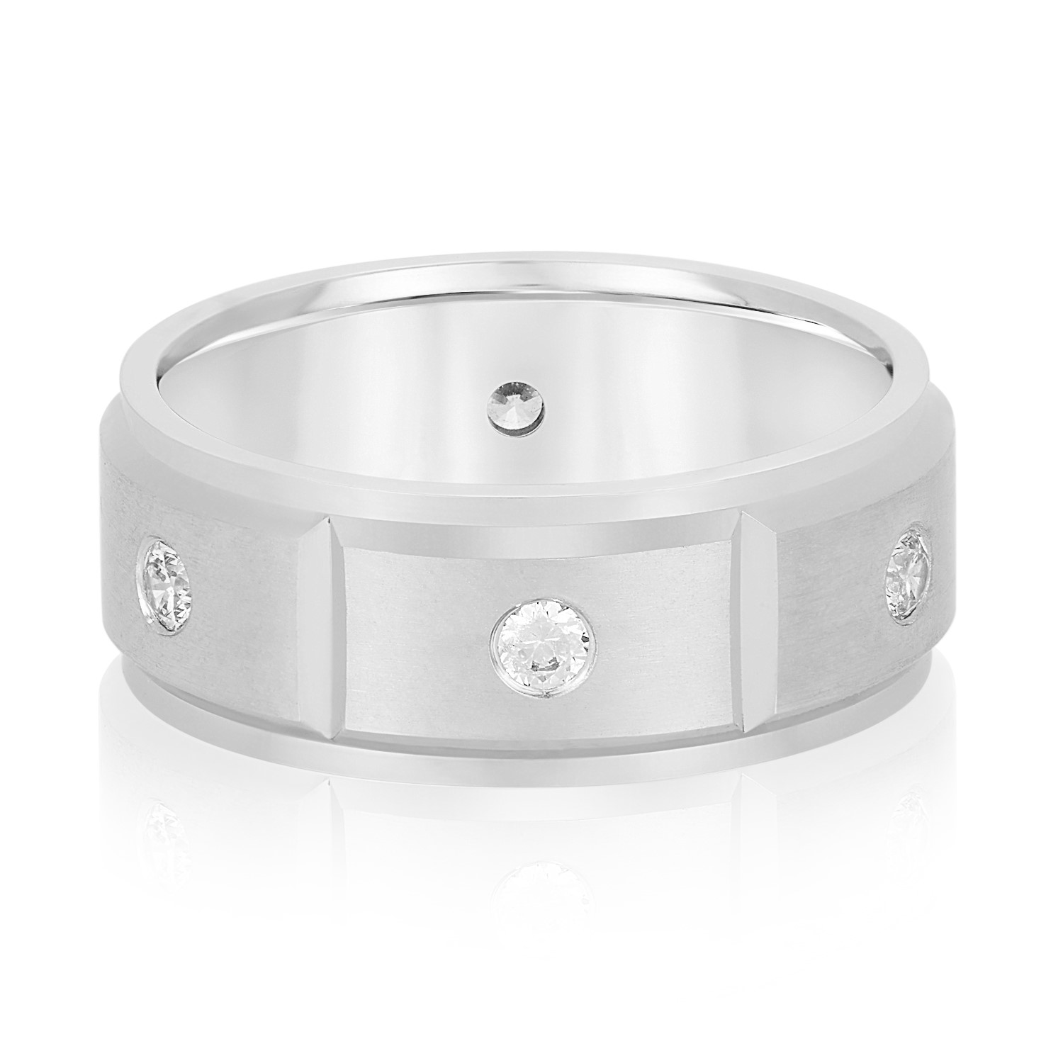 Mens Diamond Bezel Wedding Band