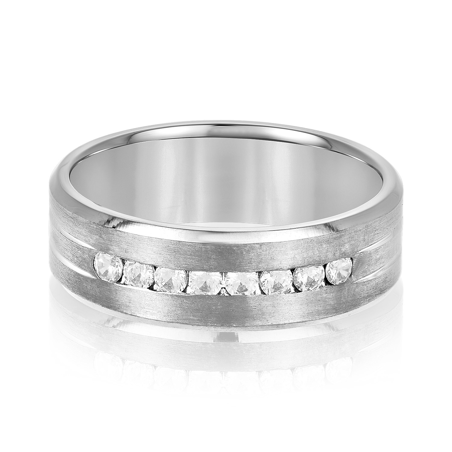 Mens Channel Set Diamond Wedding Band | USA Jewels