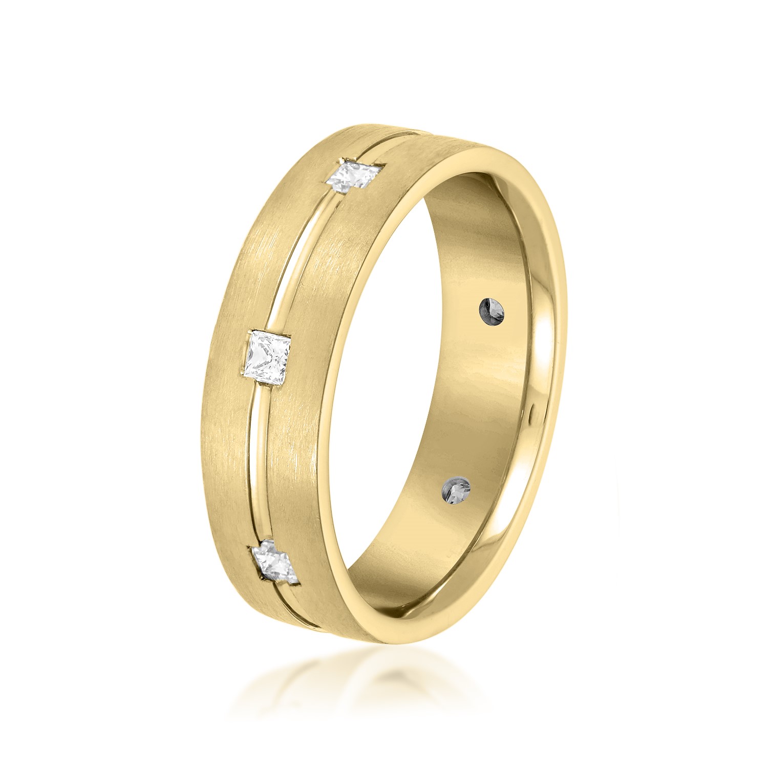  Mens Princess Cut Diamond Wedding Band 1/2 Carat Total Weight   (Lab-Created) 0.53 C.T.W 10K yellow, white or rose gold - view 4