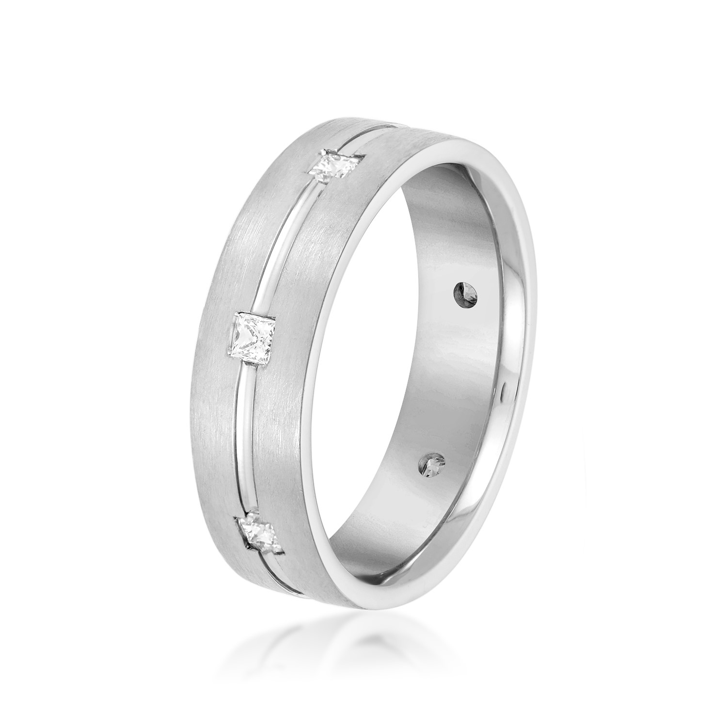  Mens Princess Cut Diamond Wedding Band 1/2 Carat Total Weight   (Lab-Created) 0.53 C.T.W 10K yellow, white or rose gold - view 2