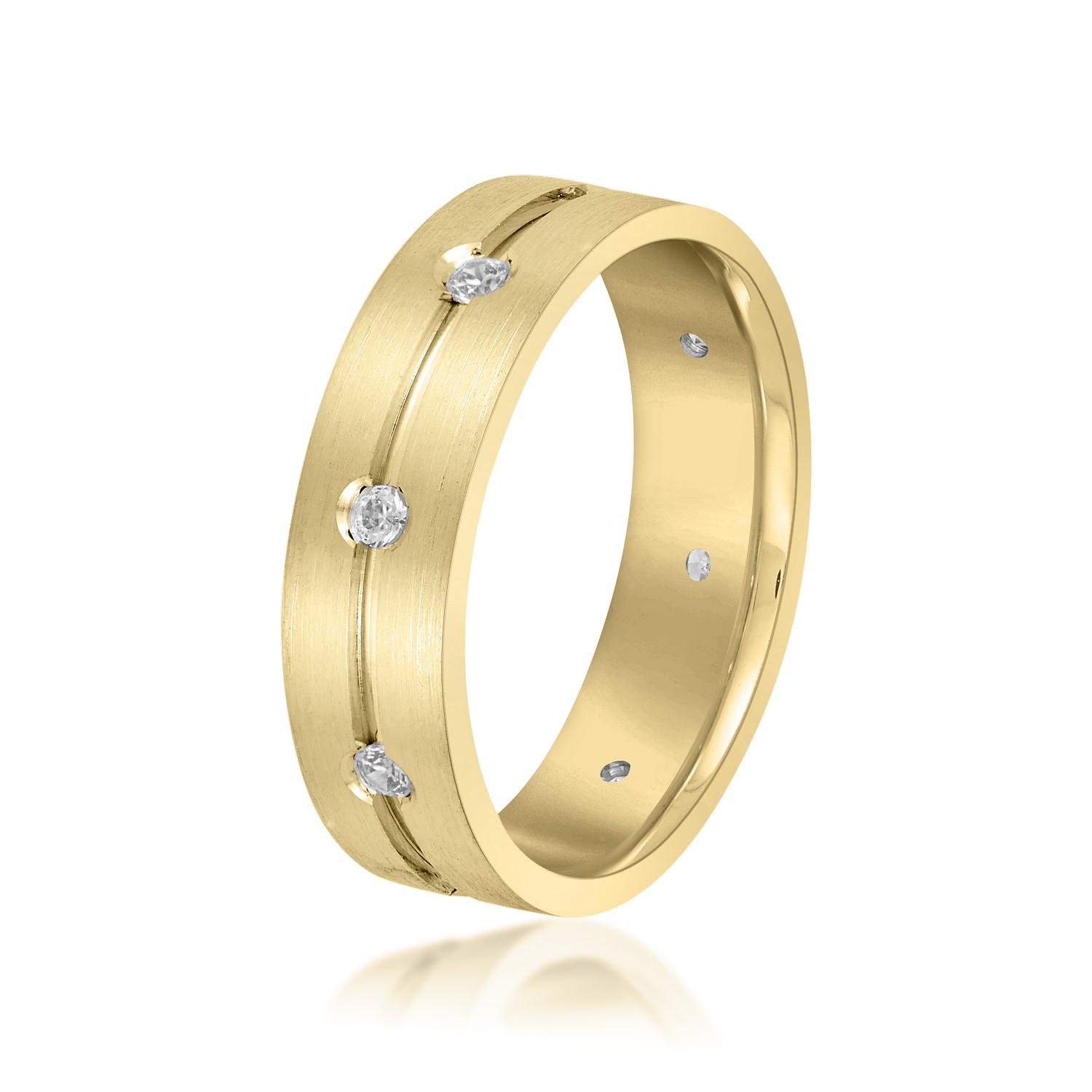  Mens Bezel Set Diamond Wedding Band 1/4 Carat Total Weight   (Lab-Created) 0.24 C.T.W 10K yellow, white or rose gold - view 4