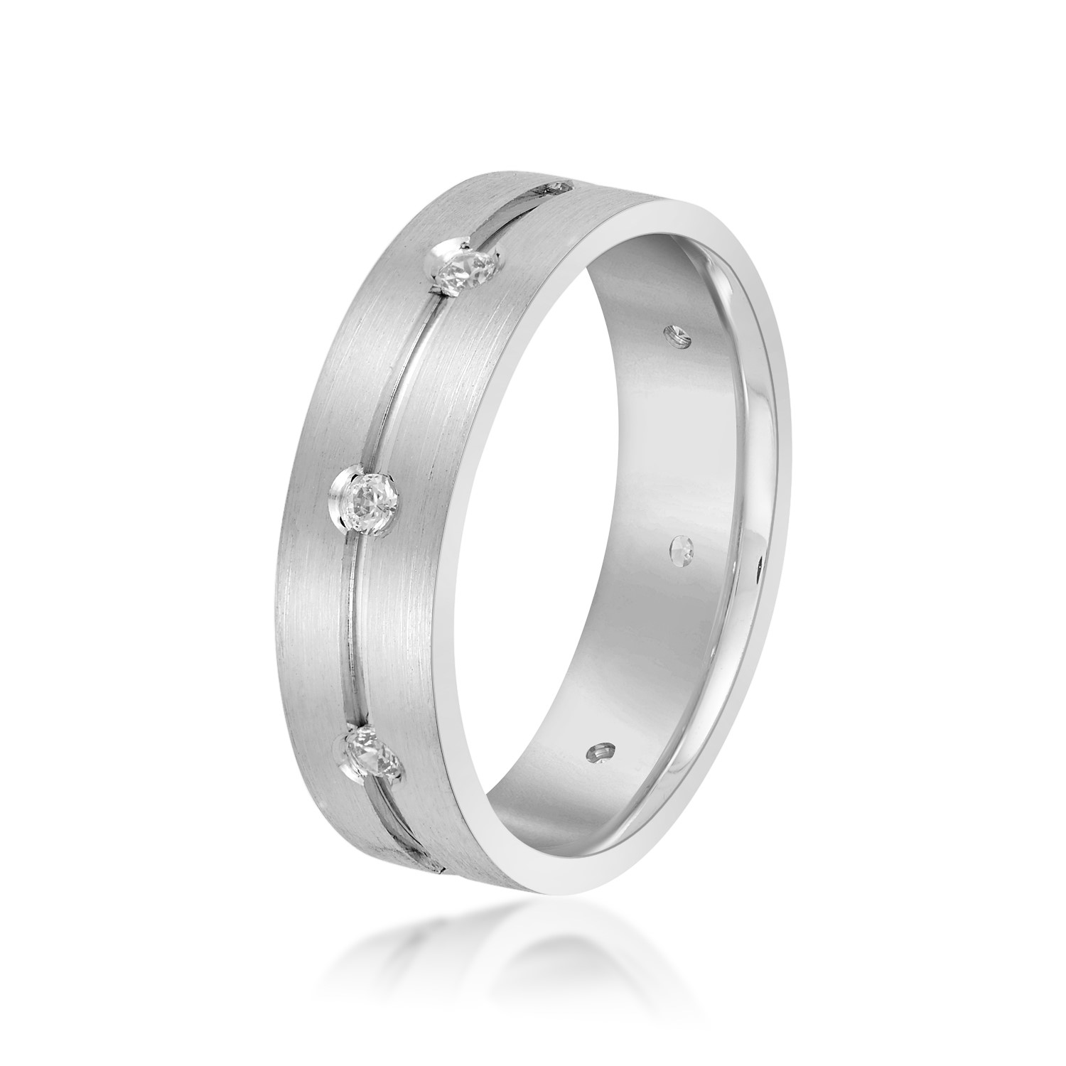  Mens Bezel Set Diamond Wedding Band 1/4 Carat Total Weight   (Lab-Created) 0.24 C.T.W 10K yellow, white or rose gold - view 2