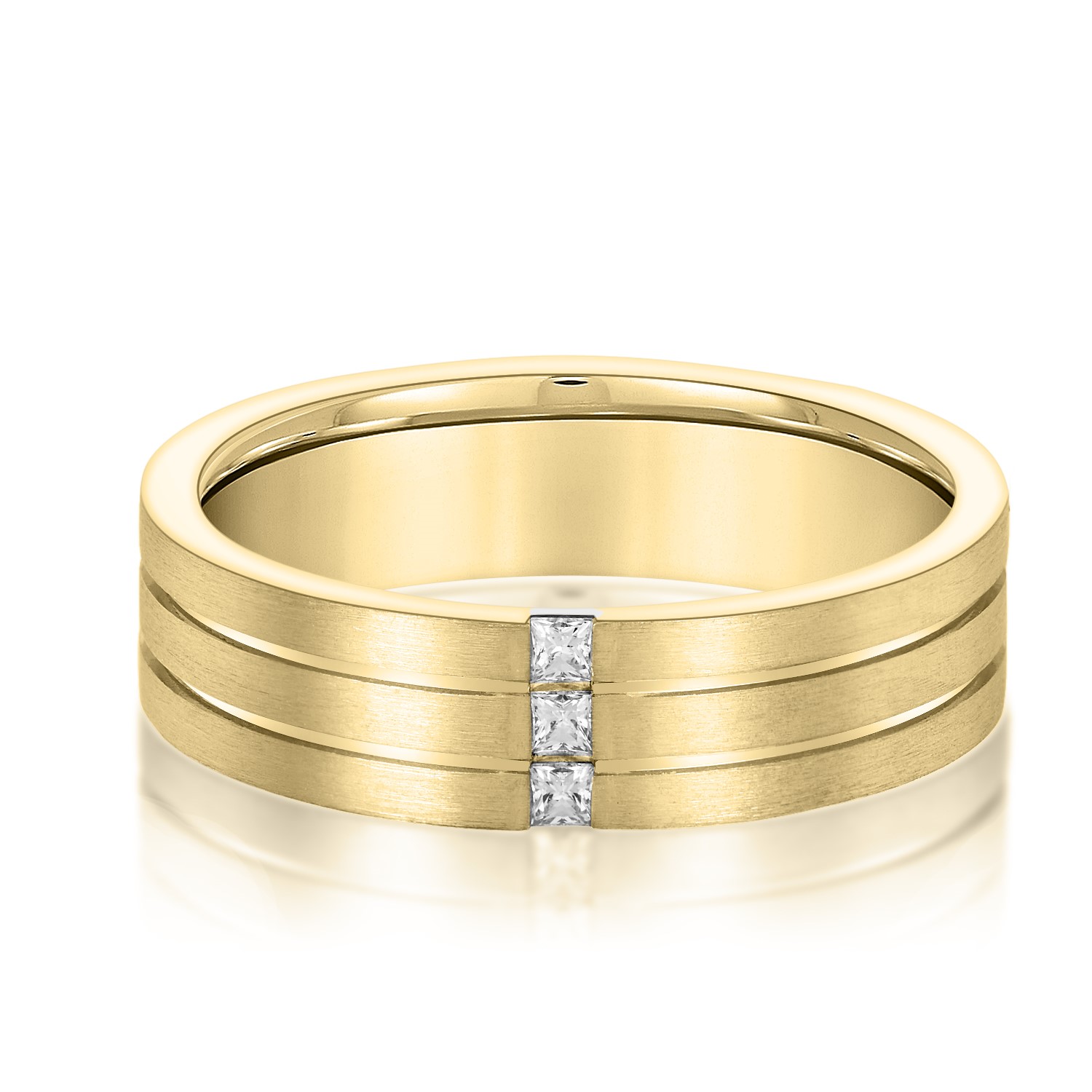  Mens Diamond Channel Set Anniversary Band 1/10 Carat Total Weight   (Lab-Created) 0.11 C.T.W 10K yellow, white or rose gold - view 3
