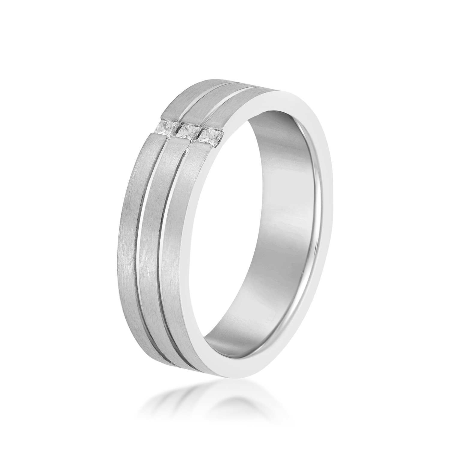  Mens Diamond Channel Set Anniversary Band 1/10 Carat Total Weight   (Lab-Created) 0.11 C.T.W 10K yellow, white or rose gold - view 2
