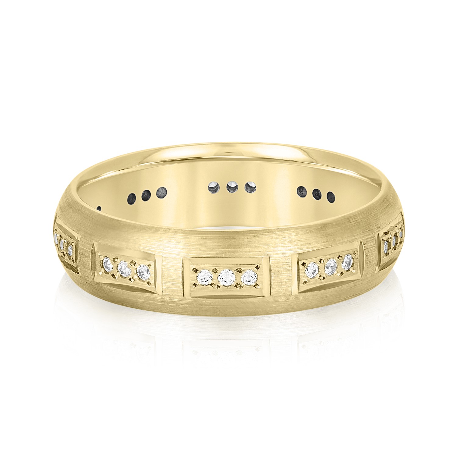  Mens Breakdown-6mm Heavy Weight Mens Band 1/5 Carat Total Weight   (Lab-Created) 0.21 C.T.W 10K yellow, white or rose gold - view 3