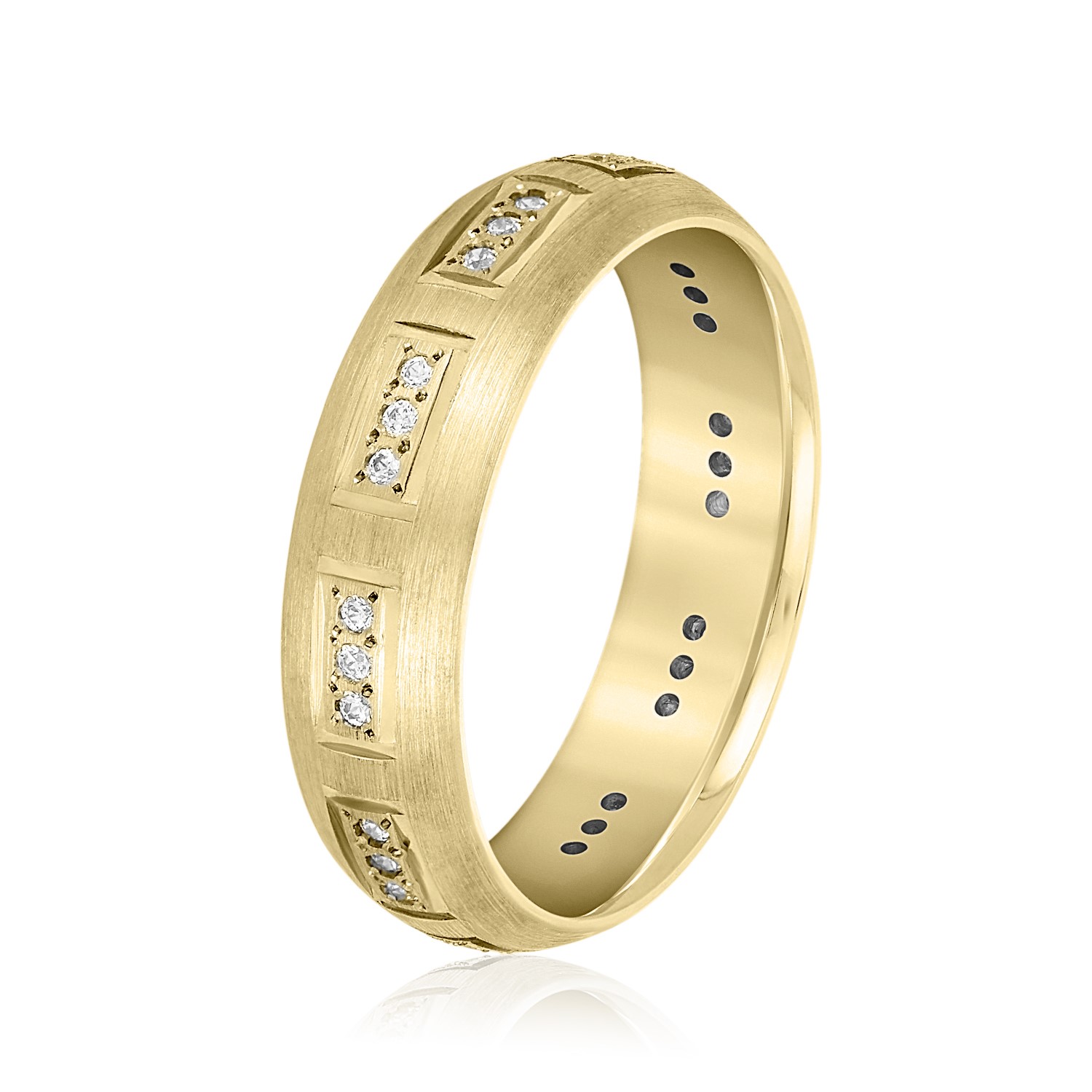  Mens Breakdown-6mm Heavy Weight Mens Band 1/5 Carat Total Weight   (Lab-Created) 0.21 C.T.W 10K yellow, white or rose gold - view 4