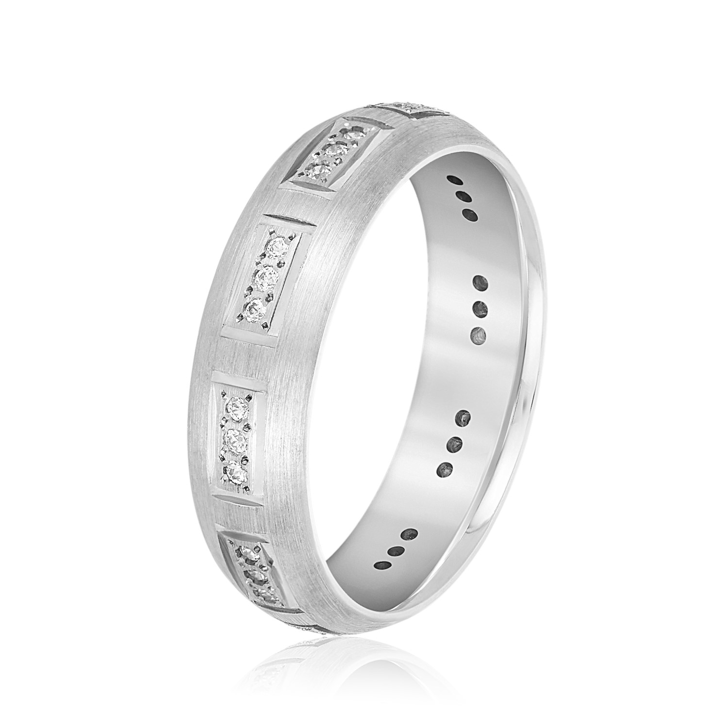  Mens Breakdown-6mm Heavy Weight Mens Band 1/5 Carat Total Weight   (Lab-Created) 0.21 C.T.W 10K yellow, white or rose gold - view 2