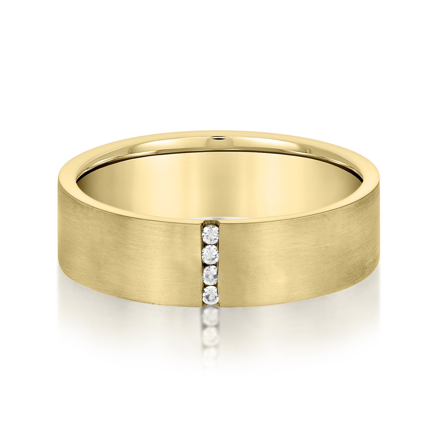  Mens Channel Set 3 Stone Diamond Band 0.04 Carat Total Weight  0.04 C.T.W 10K yellow, white or rose gold - view 3