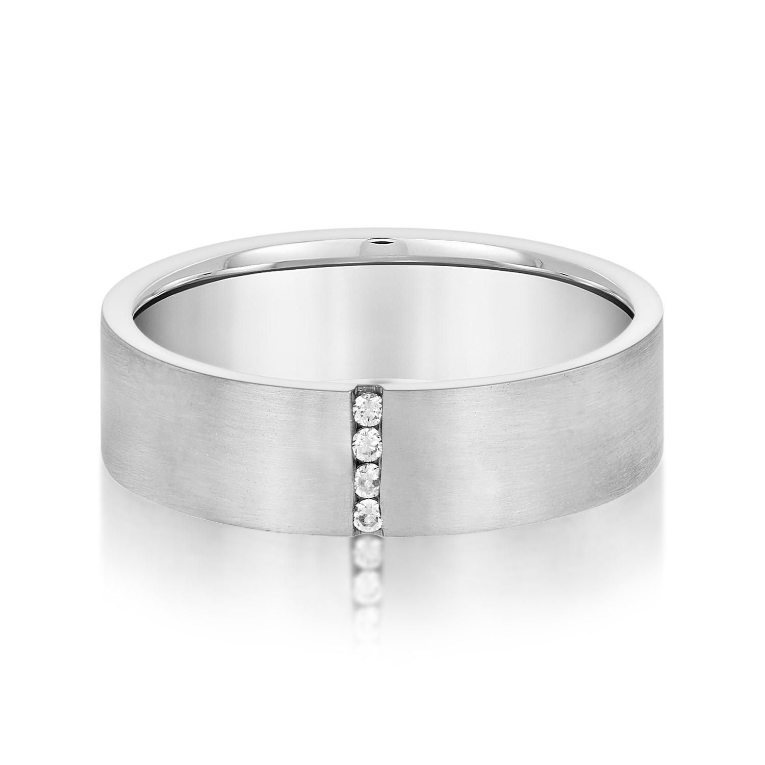 Mens Channel Set 3 Stone Diamond Band | USA Jewels