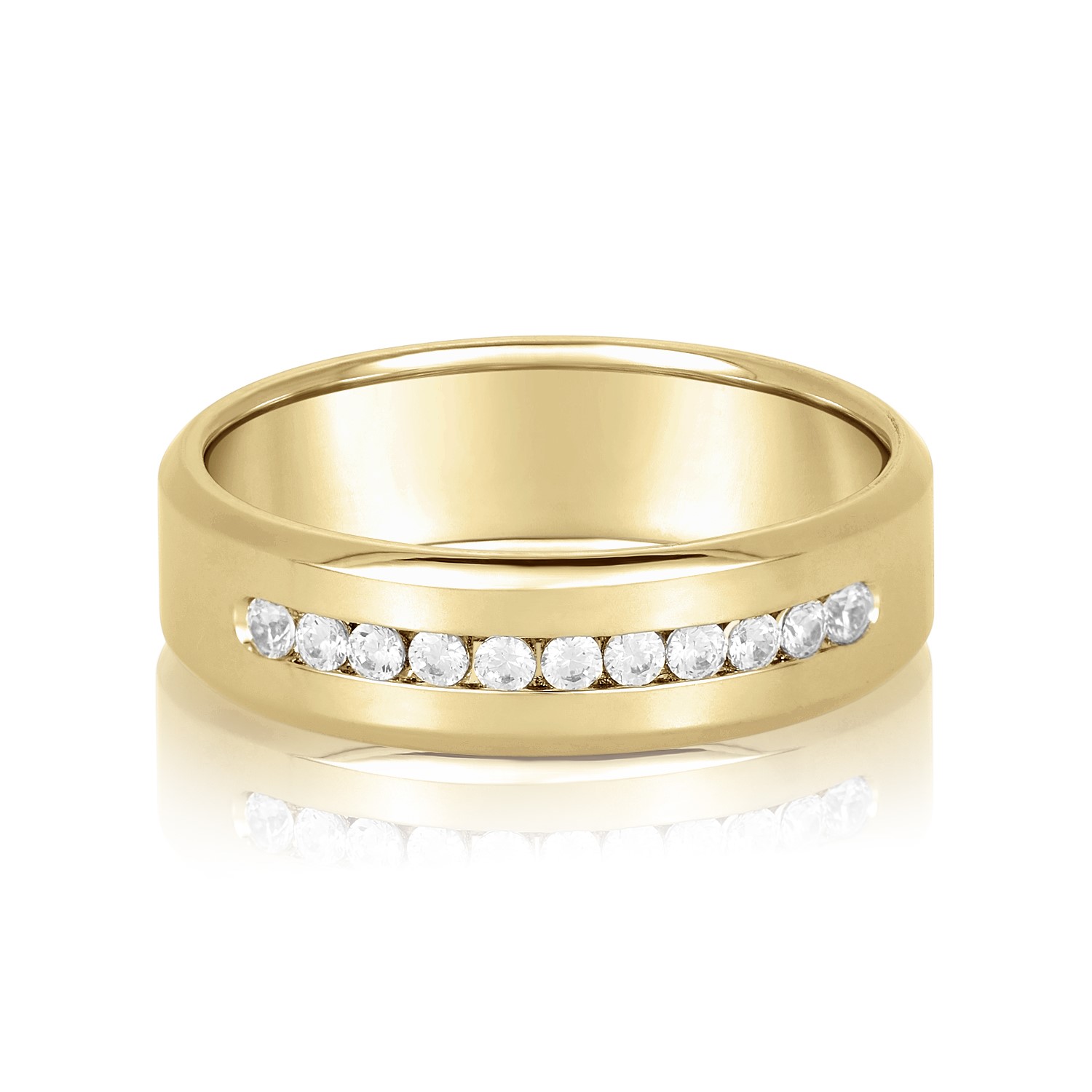  Mens Channel Set Diamond Anniversary Band 1/3 Carat Total Weight   (Lab-Created) 0.33 C.T.W 10K yellow, white or rose gold - view 3