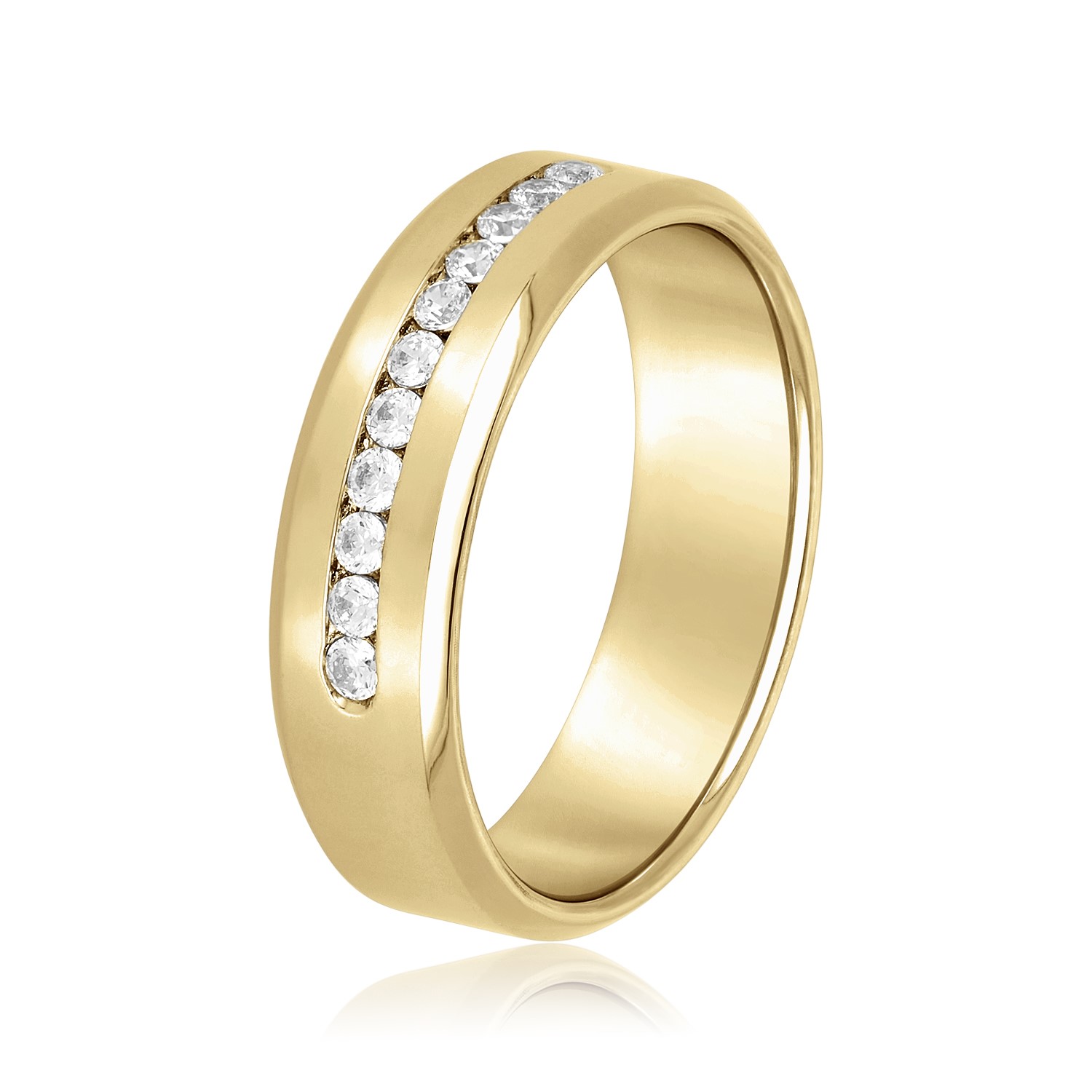 Mens Channel Set Diamond Anniversary Band 1/3 Carat Total Weight   (Lab-Created) 0.33 C.T.W 10K yellow, white or rose gold - view 4