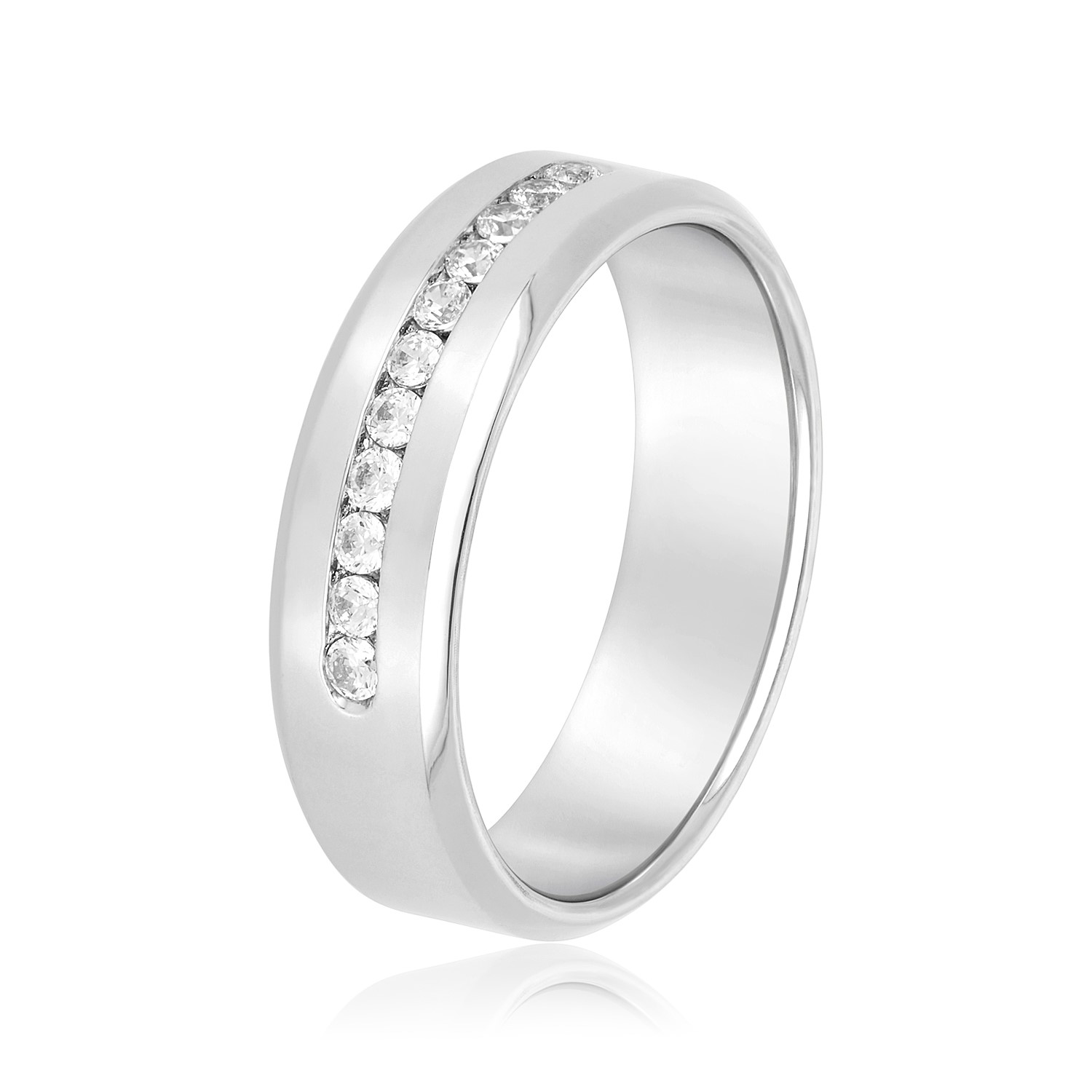  Mens Channel Set Diamond Anniversary Band 1/3 Carat Total Weight   (Lab-Created) 0.33 C.T.W 10K yellow, white or rose gold - view 2