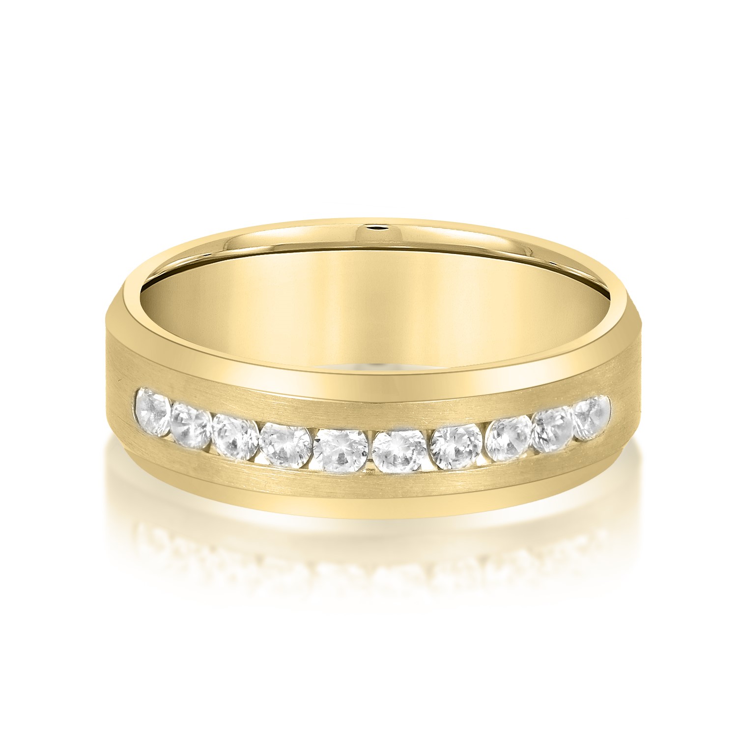  Mens Channel Set Diamond Wedding Band 1/2 Carat Total Weight   (Lab-Created) 0.50 C.T.W 10K yellow, white or rose gold - view 3