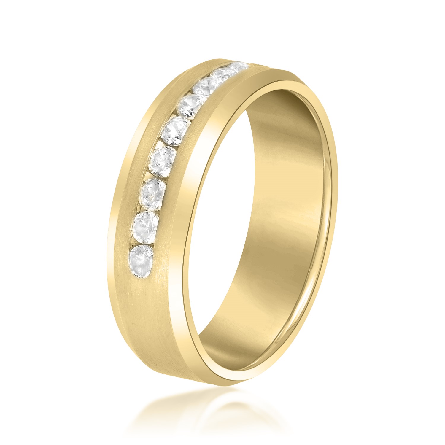  Mens Channel Set Diamond Wedding Band 1/2 Carat Total Weight   (Lab-Created) 0.50 C.T.W 10K yellow, white or rose gold - view 4