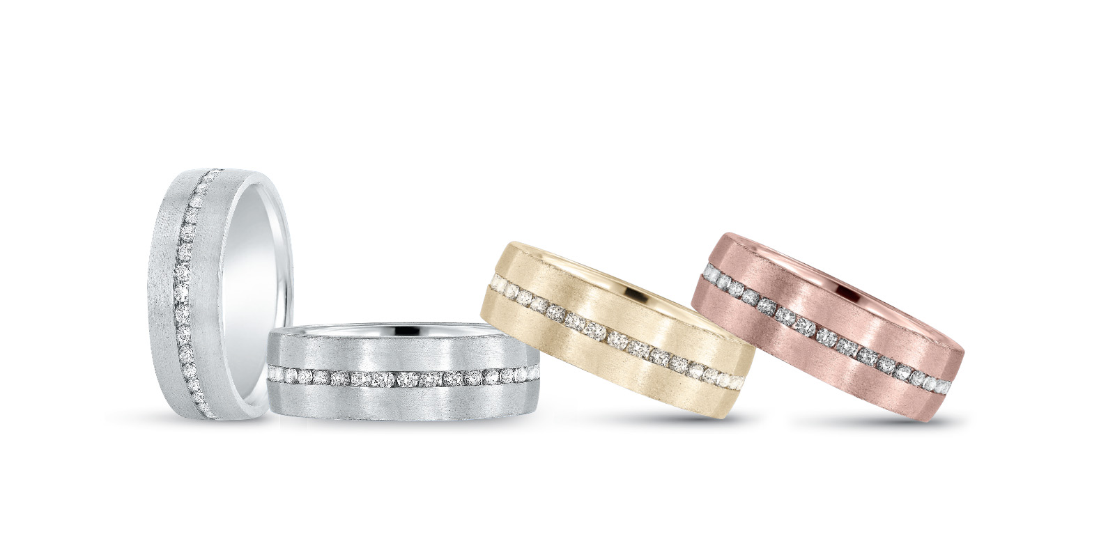 Mens Single Row Diamond Wedding Band