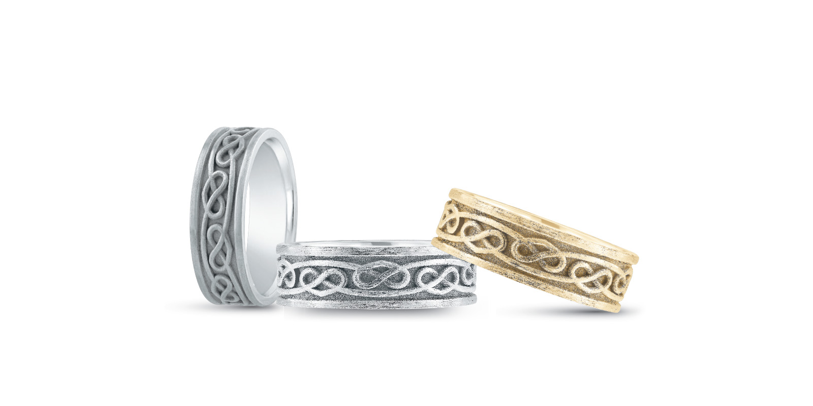 Mens Rope Accent Wedding Band | USA Jewels