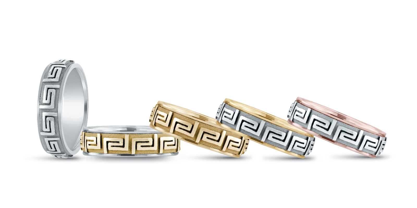 Mens Gold Accented Religious Band