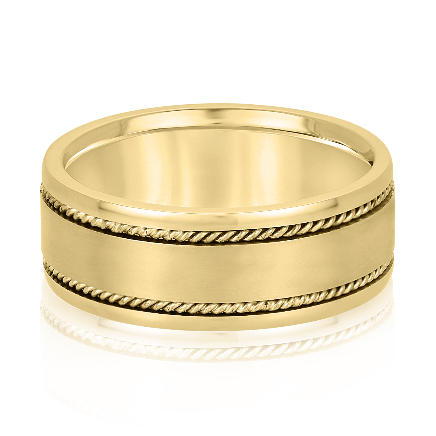  Mens Band Heavy 8MM Unknown Friendly Weight 10K yellow, white or rose gold - view 3