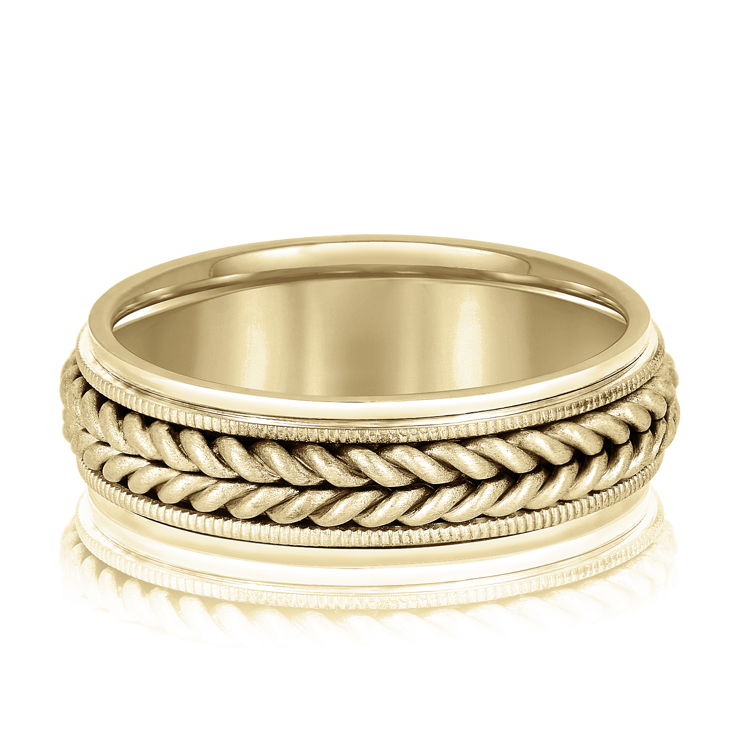  Mens Band Heavy 7MM Unknown Friendly Weight 10K yellow, white or two-tone gold - view 3