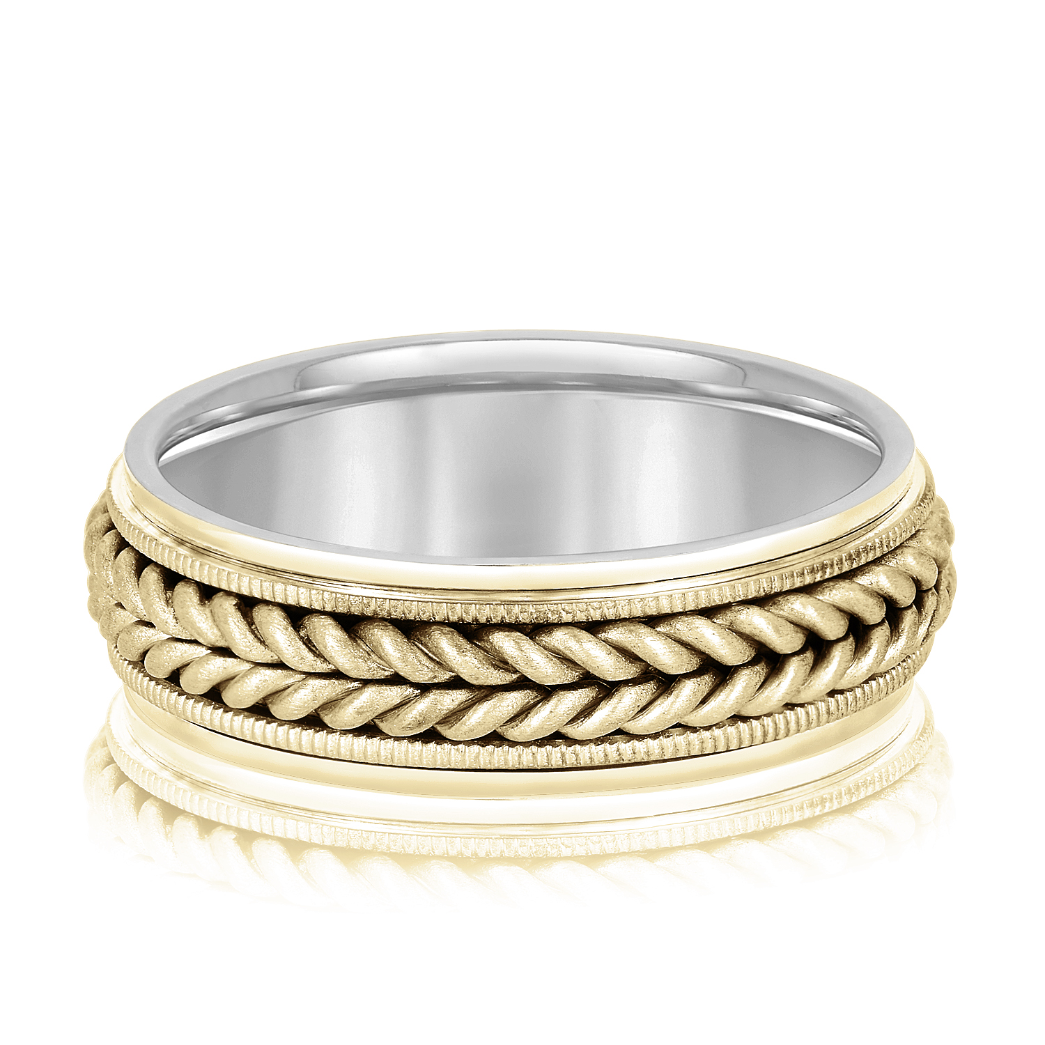  Mens Band Heavy 7MM Unknown Friendly Weight 10K yellow, white or two-tone gold - view 5