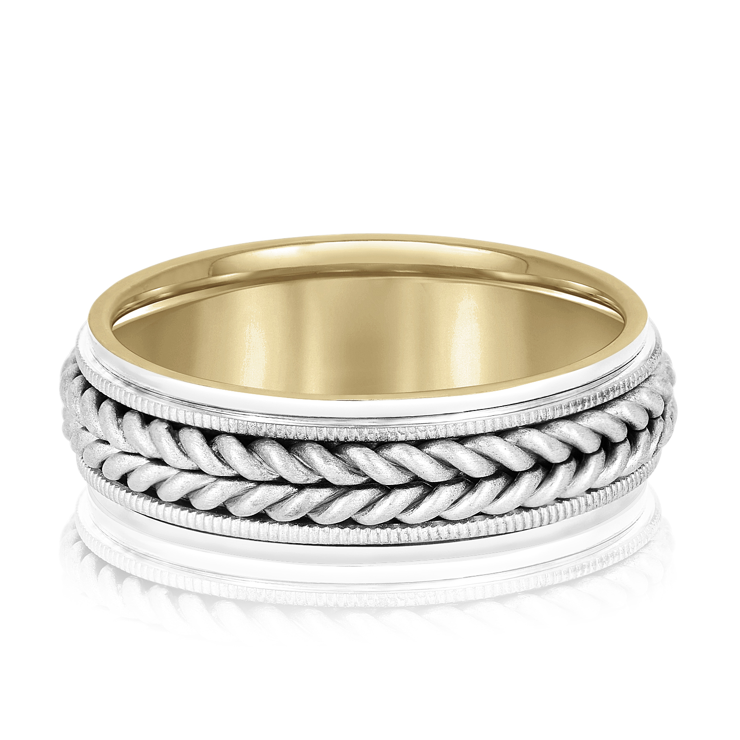  Mens Band Heavy 7MM Unknown Friendly Weight 10K yellow, white or two-tone gold - view 6