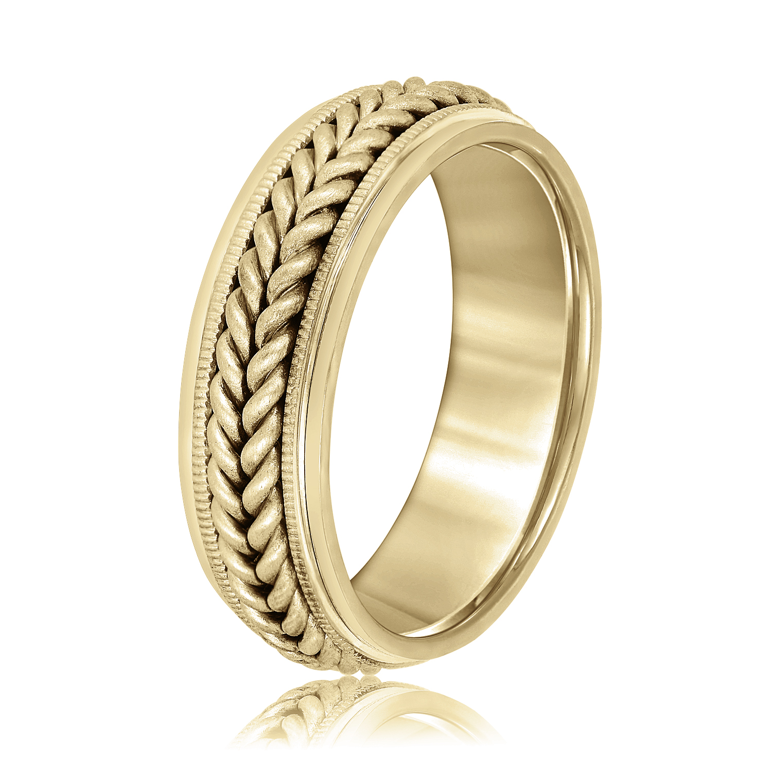  Mens Band Heavy 7MM Unknown Friendly Weight 10K yellow, white or two-tone gold - view 4
