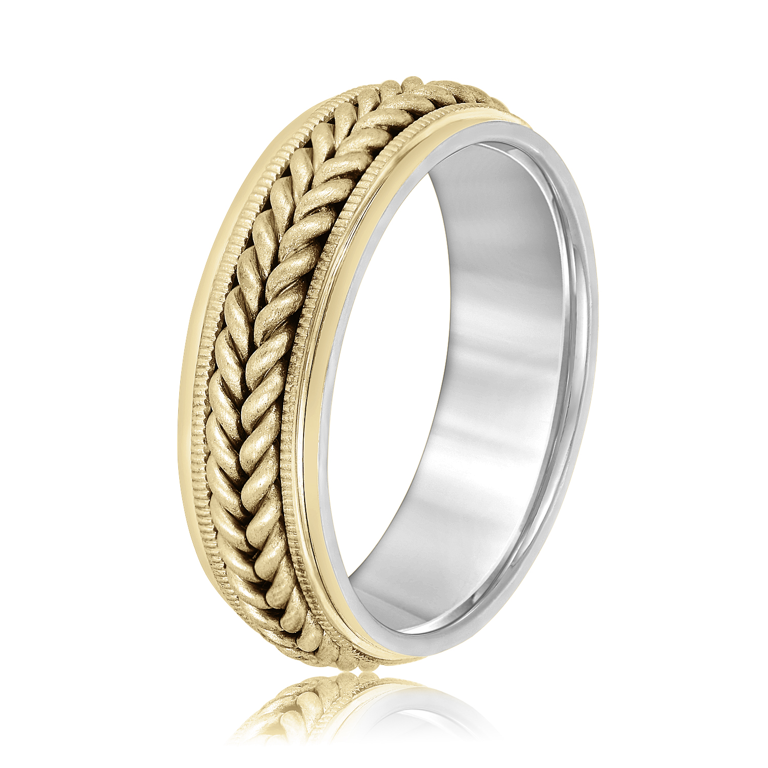  Mens Band Heavy 7MM Unknown Friendly Weight 10K yellow, white or two-tone gold - view 7