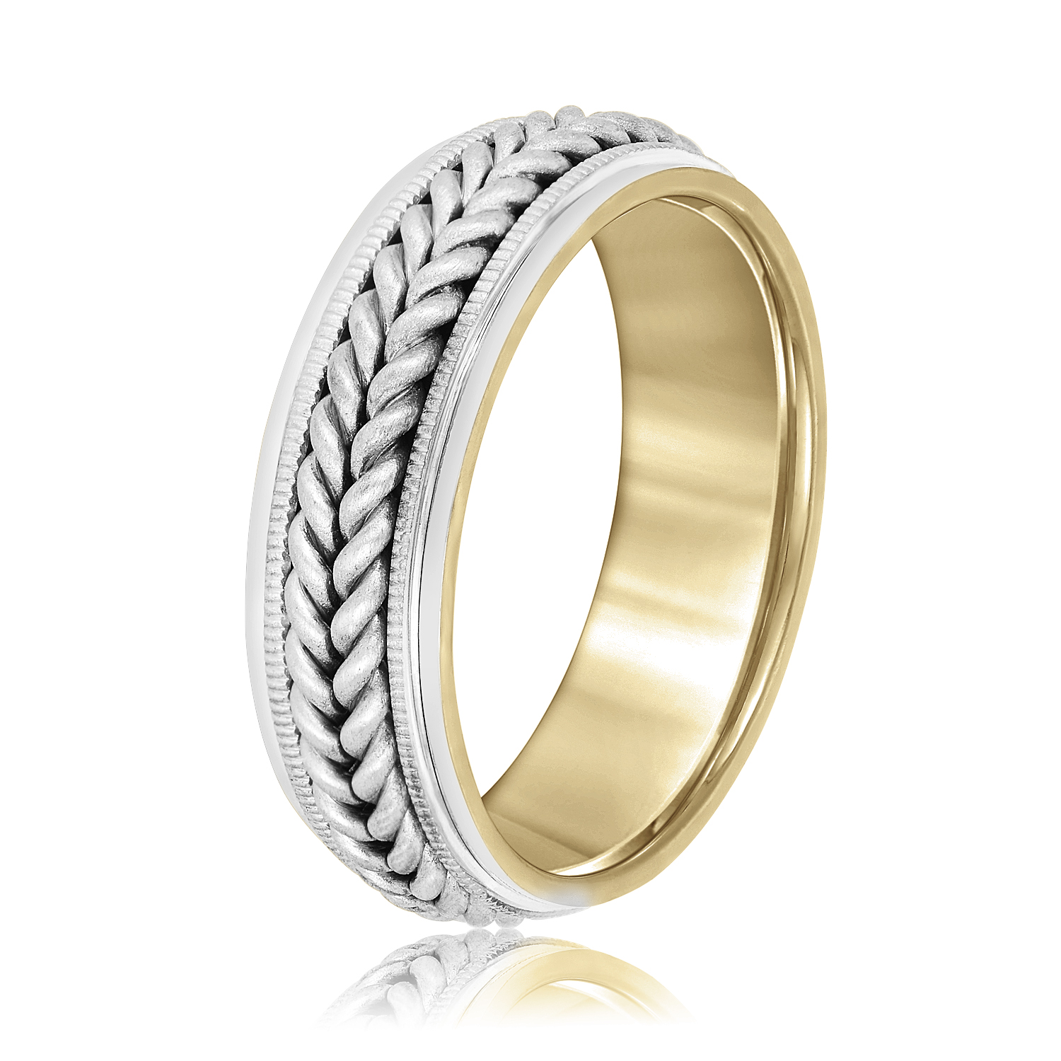 Mens Band Heavy 7MM Unknown Friendly Weight 10K yellow, white or two-tone gold - view 8