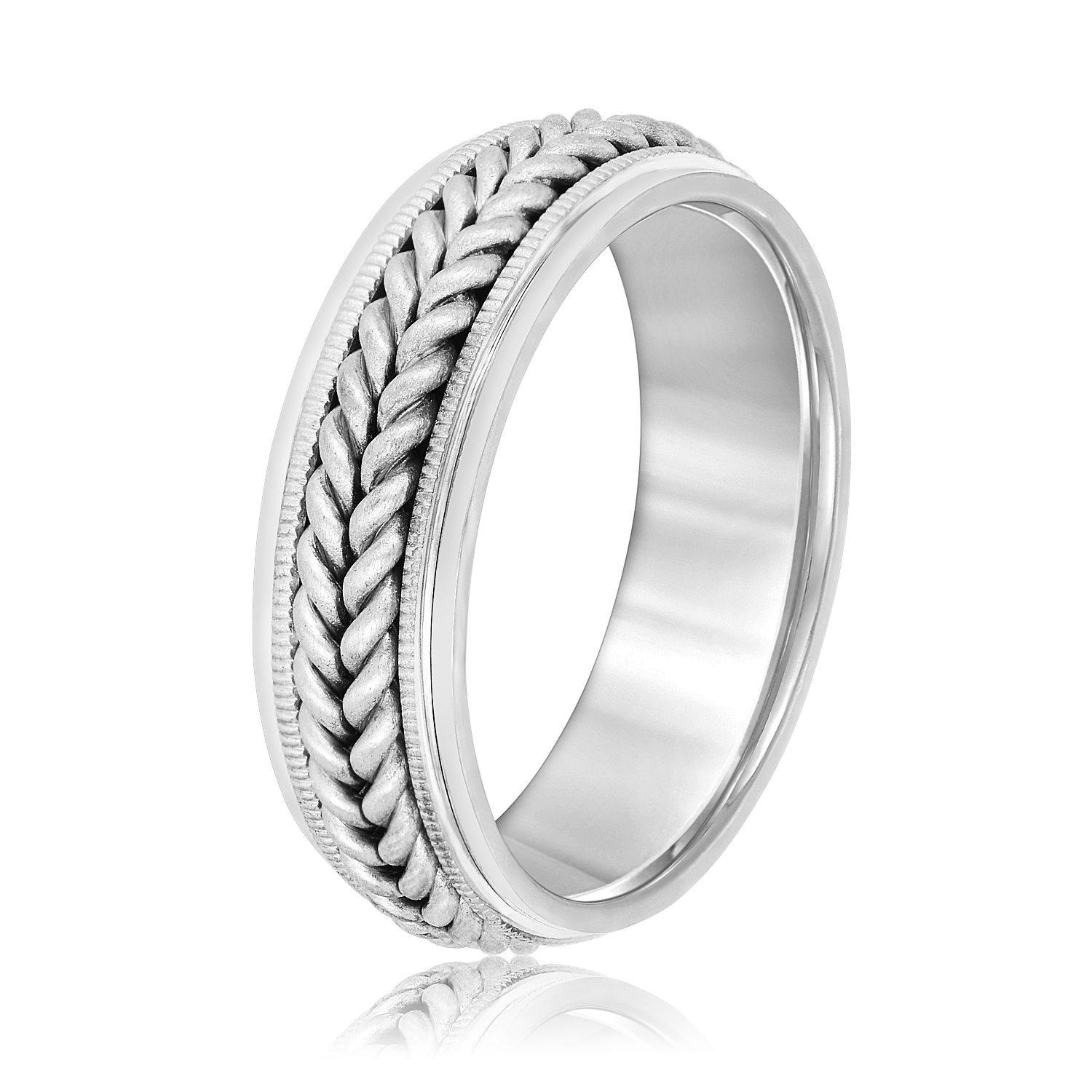  Mens Band Heavy 7MM Unknown Friendly Weight 10K yellow, white or two-tone gold - view 2