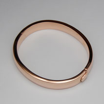 14K Rose Gold 10.0mm Flat Plain Bangle