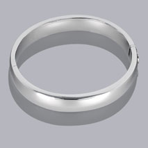 14K White Gold 10mm Plain Bangle