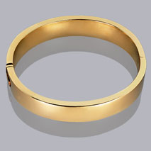 14K Yellow Gold 12mm Plain Bangle