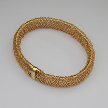 14K Yellow Gold Wire Wrapped Slip-On Bangle