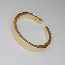 14k Yellow Gold Hinged Cuff Bangle, 61.5mm