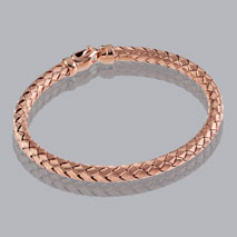 14K Rose Gold Braided Bangle 4.8mm