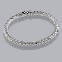 14K White Gold Braided Bangle 4.8mm