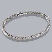 14K White Gold Braided Bangle 3.5mm