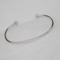 Sterling Silver Baby Cuff Bangle with Plate