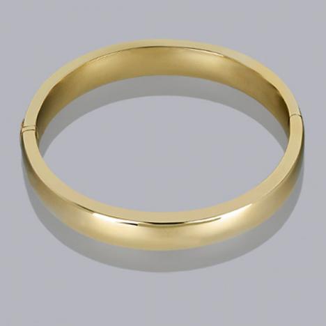 7-Inch 14K Yellow Gold 10mm Plain Bangle